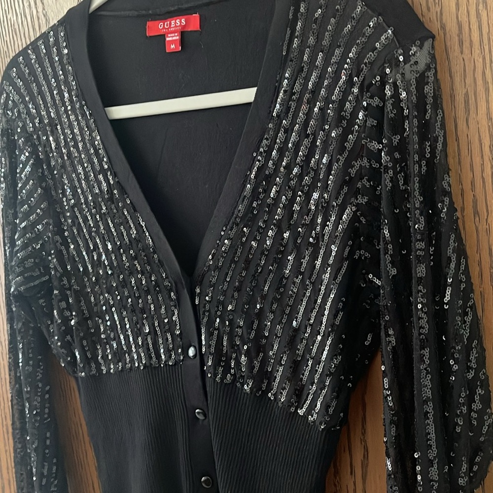 Guess Los Angeles sequins Cardigan, like new! Medium - Picture 9 of 11
